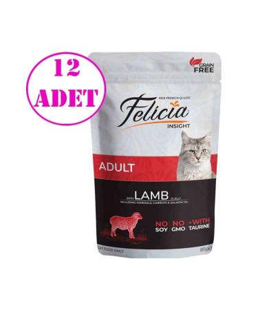 Felicia Wet Cat Food Grain-Free Lamb Meat 85 Gr 12 Pieces