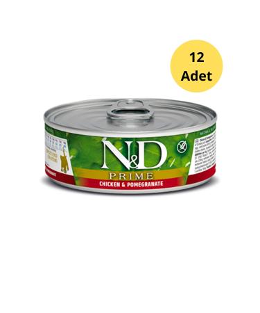 N & D Prime Chicken and Pomegranate Adult Cat Canned Food 80 G X 12 Pieces