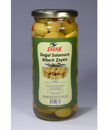 Sazak Olive Olive Oil Pepper Stuffed Green Olives 250 gr Peppered Olives