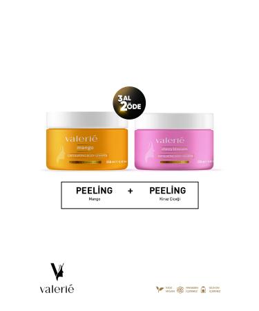 Valerie Nourishing Purifying and Moisturizing Body Japanese Cherry Blossom and Mango Peeling 2 Pack - Buy Online on GoSupps.com