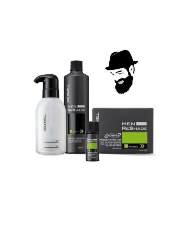 GOLDWELL 6ca Men Reshade Hair and Beard Dye 4 X 20 ml Oxidant Lotion 250 - Mll. (DARK BLUE)