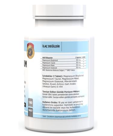 FLX 180 Tablets Magnesium Bisglycinate Malate Taurate Gluconate Magnesium Elements 400 Mg - Buy Online on GoSupps.com