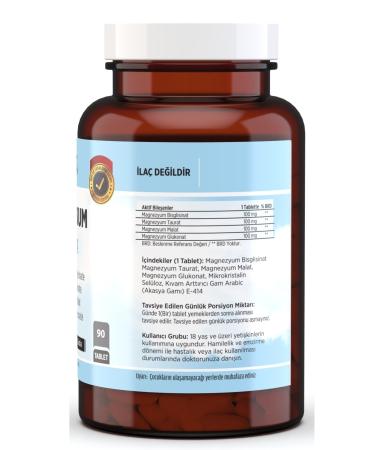 90 Tablets Magnesium Bisglycinate Malate Taurate Gluconate Magnesium Elements 400 mg - Buy Online on GoSupps.com