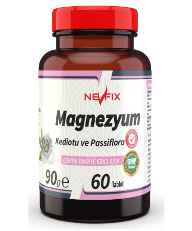 Nevfix Magnesium Citrate (chloride Bisglycinate Malate ) Cat Grass Passiflora 60 Tablets Magnesium Citrate
