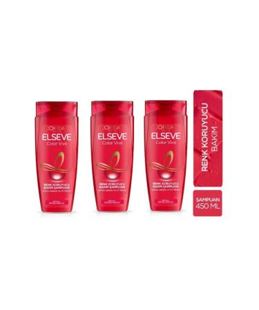 Elseve L'or al Paris Colorvive Color Protective Care Shampoo 450ml 3 Pieces