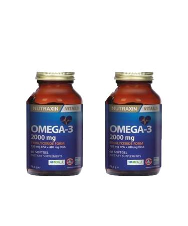 Nutraxin Omega 3 Fish Oil 2000 Mg 60 Softgel X2