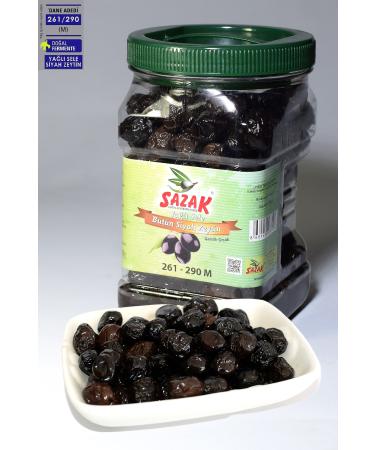 Sazak Olive Olive Oil Sazak Black Olive Large Caliber Natural Flavoring Natural Fermented Black Olive 900 gr 261-290