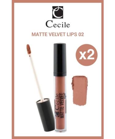 Cecile Velvety All Day Long Lasting Matte Lipstick 02 x2 - Buy Online on GoSupps.com