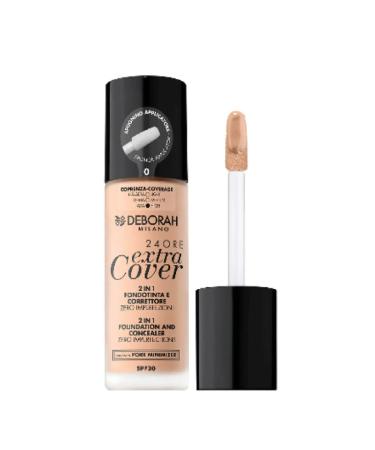 Deborah 24ore Extra Cover Spf20 High Coverage Permanent Liquid Foundation No: 0 Fair Rose