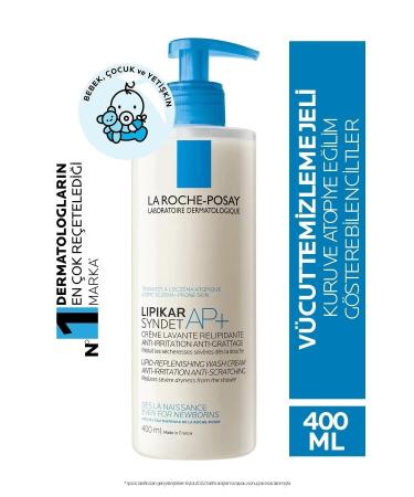La Roche Posay Lipikar Syndet Ap+ Face and Body Anti-Irritation Wash Gel for Very Dry and Sensitive Skin 400 / ml.