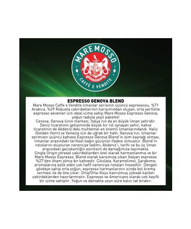 Mare Mosso Caffe Vendite Espresso Genova Blend (BEANS OR GROUND) Coffee 250 Gr. - Buy Online on GoSupps.com