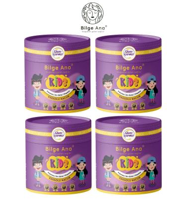 Bilge Ana Kids Special for Children - Glucose-free Royal Jelly Molasses Honey and Vitamin C Cocoa Paste 4-Piece