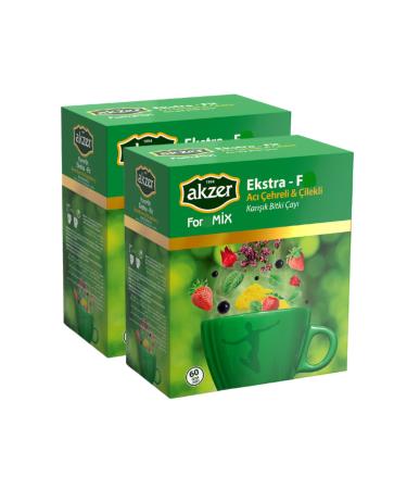 Akzer For-mix Extra (f) Strawberry Flavored Tea 2 Pack 60*2 Filter Bags 90*2 gr