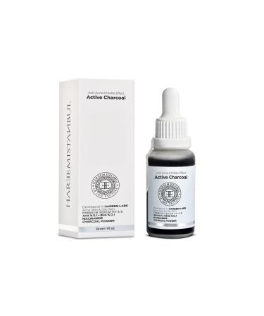 HAREEM - Activated Carbon Black Serum - Aha Bha Niacinamide and Charcahol Powder Serum