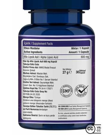One Up Alpha Lipoic Acid 600 Mg 30 Capsules - Buy Online on GoSupps.com