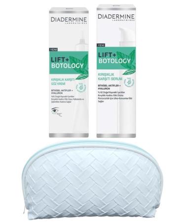 Diadermine Lift+Botology Anti-Wrinkle Eye Cream 15 ml + Serum 40 ml Natural + Makeup Bag