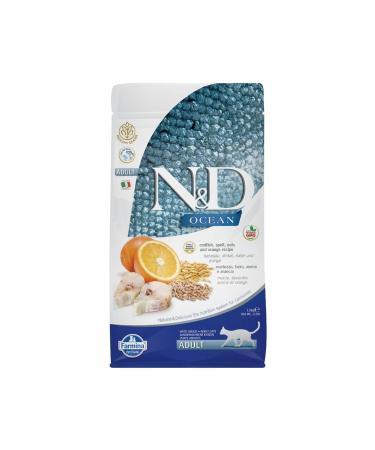 N & D Low Grain Cod Fish Orange Adult Cat Food 1.5kg 2 Piece Set Idili