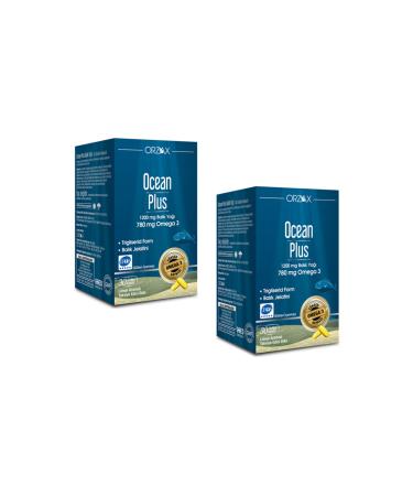 Orzax Ocean Plus 1200 Mg Fish Oil Lemon Flavored 30 Capsules * 2 Pieces