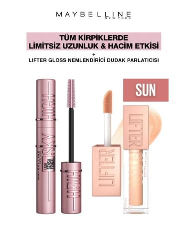 Maybelline New York Maybelline Sky High Giant Limitless Lashes-Shiny Full Lips Makeup Set 020 Sun