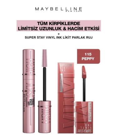 Maybelline New York Maybelline Sky High Giant Unlimited Lashes-Long Lasting Shiny Lips 115 Peppy