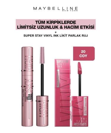 Maybelline New York Maybelline Sky High Giant Unlimited Lashes-Long Lasting Shiny Lips 20 Coy