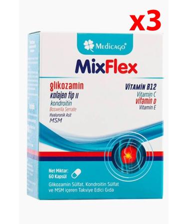 MedicaGo Mixflex Glucosamine 60 Capsules 3 Pieces