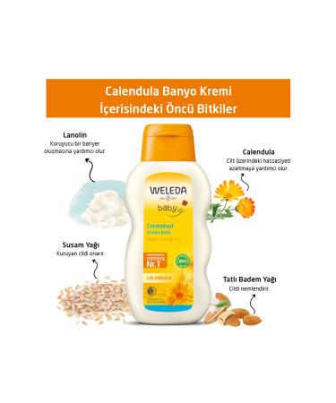 Weleda Calendula Organic Cleansing and Moisturizing Bath Cream 200ml - Buy Online on GoSupps.com