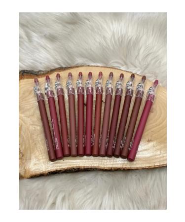 Kalitex Lip Pencil Matte Color Lipstick Jumbo Thick Pencil Lipstick Waterproof 12 Piece Set 65232