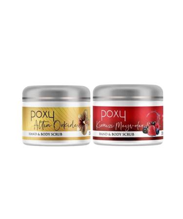 Poxy Golden Orchid Scrub (FOR INGROWTH AND INGROWN HAIR) 250 ml & Red Fruits Scrub (FOR CALLUS) 250 ml