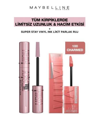 Maybelline New York Maybelline Sky High Giant Unlimited Lashes-Long Lasting Shiny Lips 100 Charmed