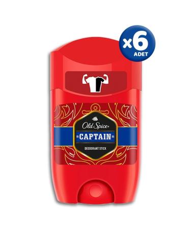 Old Spice Captain Deodorant Stick 50 Ml - 6 Pieces