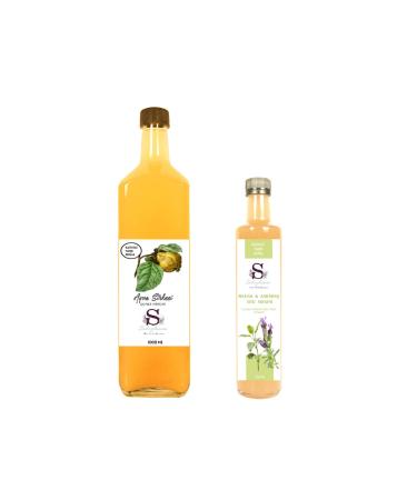 S heylaana Natural Quince Vinegar 1000 Ml - Natural Melissa & Black Pepper Vinegar 500 Ml