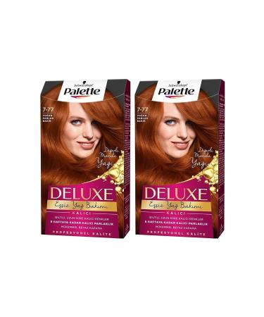 Palette Deluxe Hair Dye 7-77 Intense Bright Copper X 2 Pieces