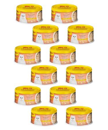 me-o 12 Pieces Chicken Meat In Gravy 80 Gr (Grain-Free Chicken Meat In Gravy)