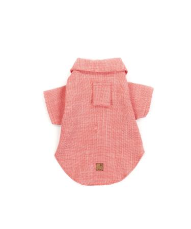 Bi Wardrobe Pon ik Bi Sunset Shirt Salmon Color Linen Fabric Cat Dog Clothes & Shirt