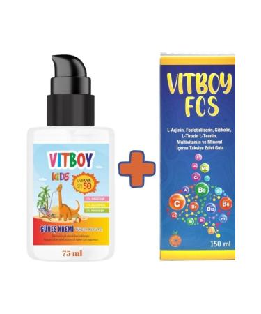 Vitboy High Protection Spf 50+ Children's Sun Cream 75 Ml - Fcs Supplementary Food 150 Ml Syrup