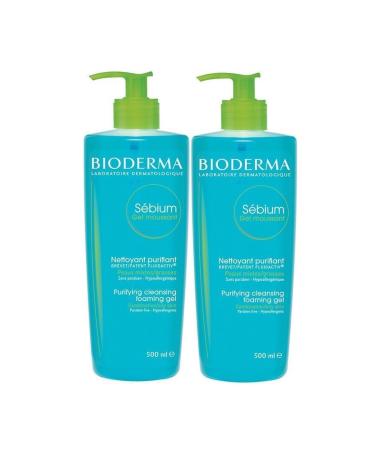 Bioderma Sebium Foaming Gel 500 Ml 2 Pack Mixed and Oily Skin Cleansing Gel