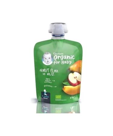 Gerber Organic Pear Apple and Banana Puree 90gr