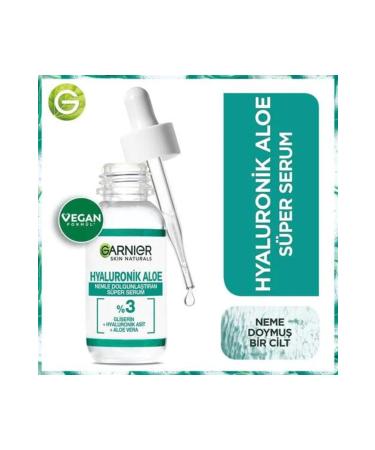 Garnier Skin Naturals Hyaluronic Aloe Serum (Magnificent Trio: Aloe Vera Hyaluronic Acid Glycerin 3%) - Buy Online on GoSupps.com