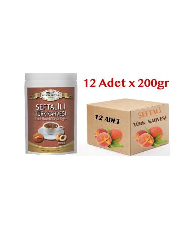KUYBET 12x200 Gr Peach Flavored Turkish Coffee
