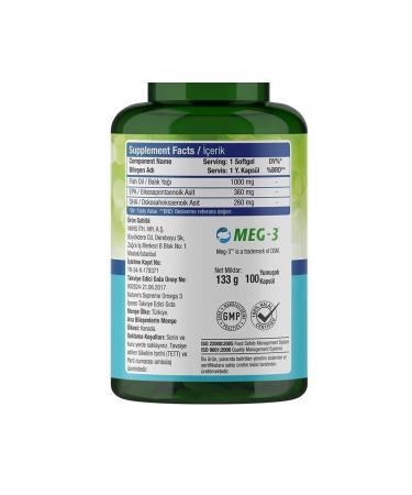 Natures Supreme Omega 3 1000 Mg 100 Capsules - Buy Online on GoSupps.com