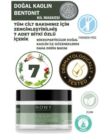 nowy Natural Clay Mask (KaolinBentonite)Facial Peeling-Pore Tightening-Acne & Anti-Acne-Facial CareMask