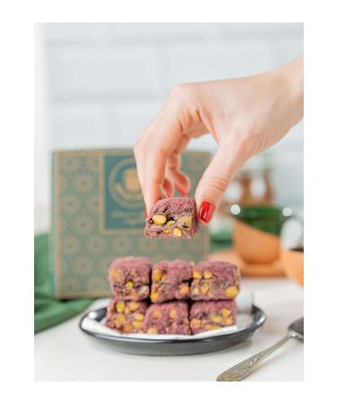 Antep Bazaar Turkish Delight - Blueberry and Pistachio Special Baklava Turkish Delight - 240 Gr