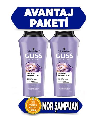 Gliss Purple Shampoo for Colored Hair No Additives and Natural 2-Piece Advantage Package