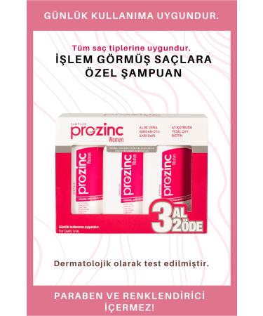 Prozinc Women Shampoo for Damaged and Processed Hair 3x300 Ml. - Buy Online on GoSupps.com