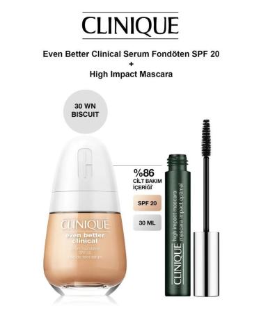 Clinique Even Better Clinical Serum Foundation Wn30 Nbiscuit-High Impact Mascara Set