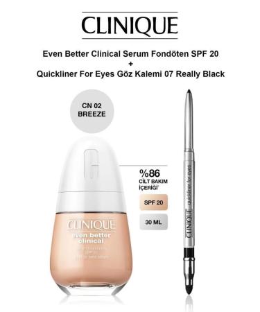 Clinique Even Better Clinical Serum Foundation Cn02 Breeze-quickliner 07 Really Black Makeup Set