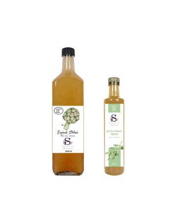 S heylaana Natural Artichoke Vinegar 1000 Ml - Natural Olive Leaf Vinegar 500 Ml
