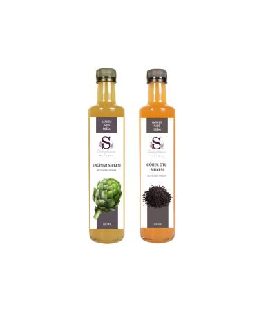 S heylaana Natural Artichoke Vinegar 500 Ml - Natural Black Cumin Vinegar 500 Ml