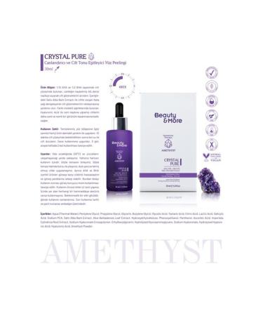 BeautyandMore Beauty&more Amethyst Crystal Pure Revitalizing and Skin Tone Equalizing Facial Peeling 30 Ml Aha 10% + B - Buy Online on GoSupps.com